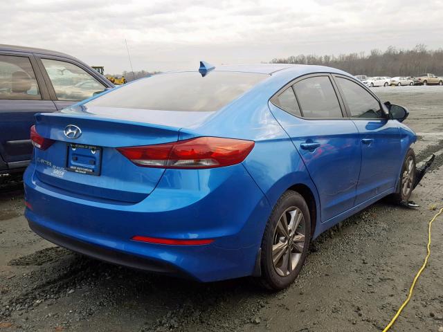 5NPD84LF2JH235988 - 2018 HYUNDAI ELANTRA SE BLUE photo 4