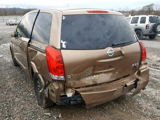 5N1BV28U94N303988 - 2004 NISSAN QUEST S GOLD photo 3