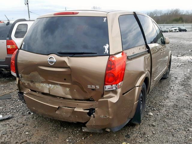 5N1BV28U94N303988 - 2004 NISSAN QUEST S GOLD photo 4