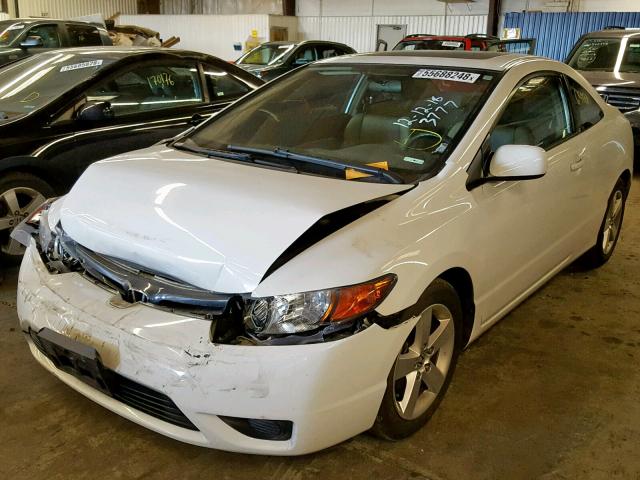 2HGFG12928H523777 - 2008 HONDA CIVIC EXL WHITE photo 2