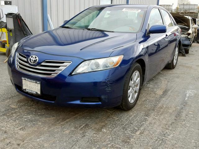 4T1BB46K58U046569 - 2008 TOYOTA CAMRY HYBR BLUE photo 2