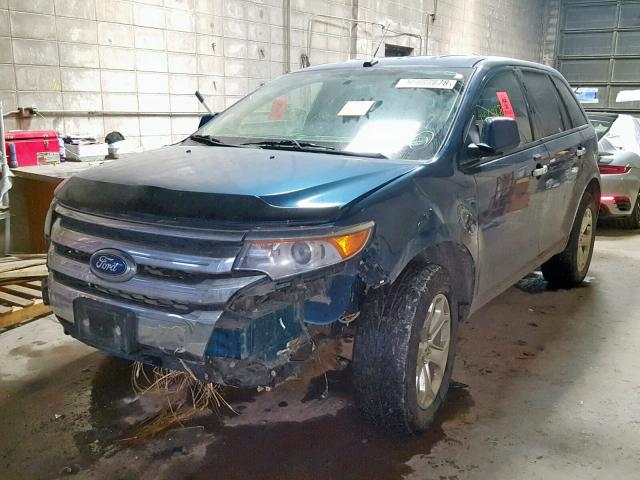 2FMDK4JC5BBA50160 - 2011 FORD EDGE SEL BLUE photo 2