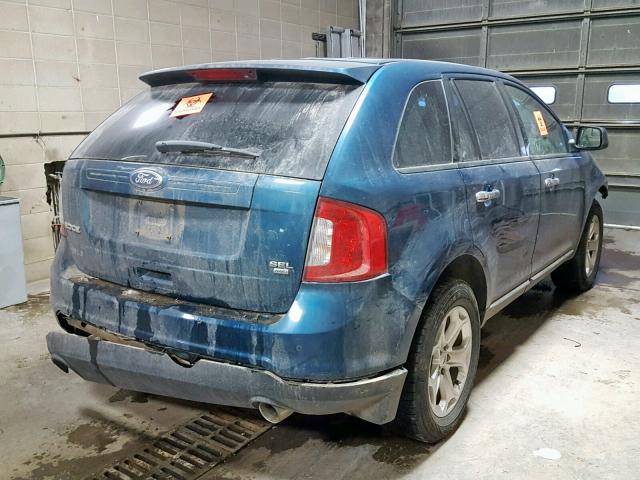 2FMDK4JC5BBA50160 - 2011 FORD EDGE SEL BLUE photo 4