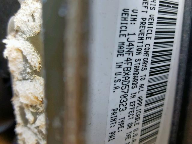 1J4NF4FBXAD570323 - 2010 JEEP COMPASS SP 白色 照片 10