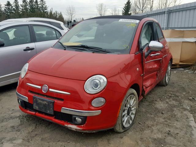 3C3CFFERXCT380062 - 2012 FIAT 500 LOUNGE RED photo 2