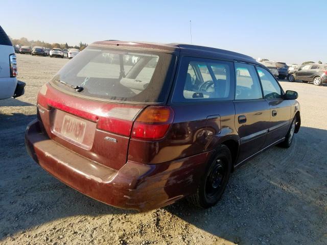 4S3BH6258Y7309229 - 2000 SUBARU LEGACY BRI MAROON photo 4