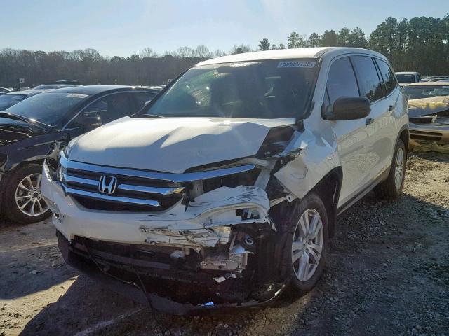 5FNYF5H10JB027844 - 2018 HONDA PILOT LX WHITE photo 2