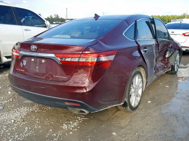 4T1BK1EB3DU006677 - 2013 TOYOTA AVALON BAS BURGUNDY photo 4