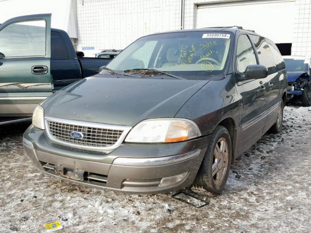 2FMZA53472BA76604 - 2002 FORD WINDSTAR S GREEN photo 2