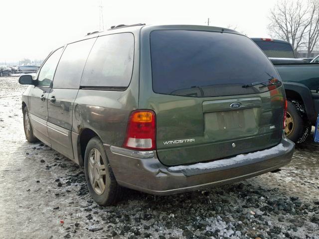 2FMZA53472BA76604 - 2002 FORD WINDSTAR S GREEN photo 3