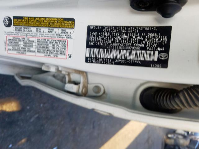 4T1BE32K54U379260 - 2004 TOYOTA CAMRY LE WHITE photo 10