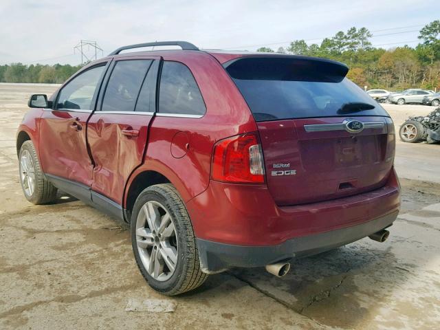 2FMDK3KC7DBA62726 - 2013 FORD EDGE LIMIT RED photo 3