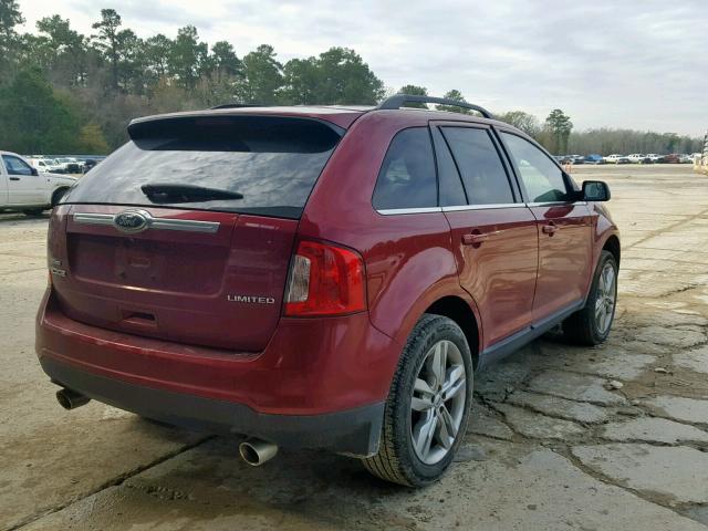 2FMDK3KC7DBA62726 - 2013 FORD EDGE LIMIT RED photo 4