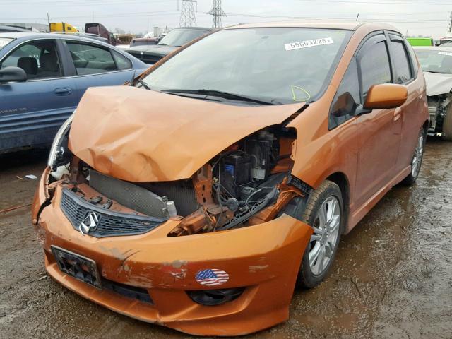 JHMGE8H41AS021515 - 2010 HONDA FIT SPORT ORANGE photo 2