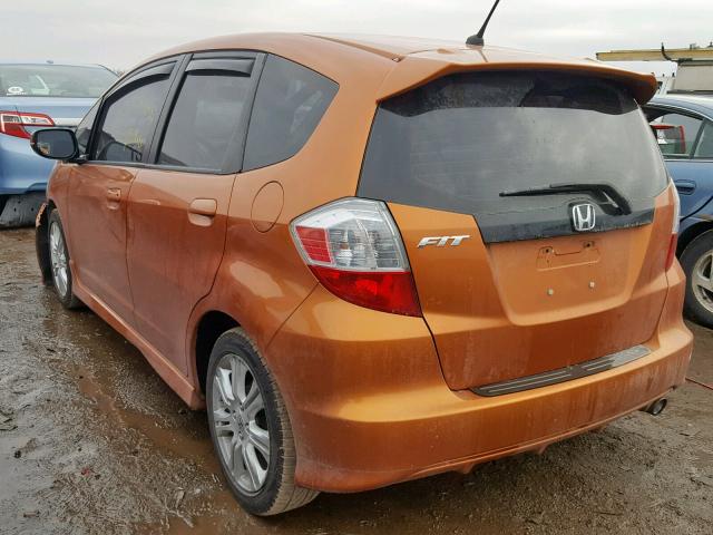 JHMGE8H41AS021515 - 2010 HONDA FIT SPORT ORANGE photo 3