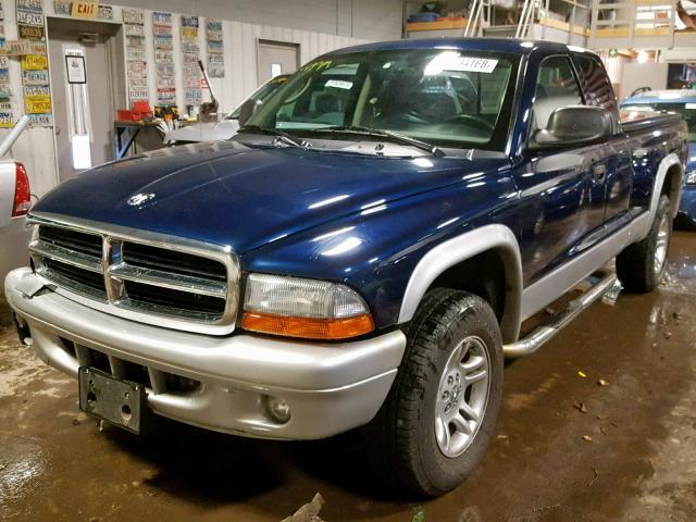 1D7HG42N33S363132 - 2003 DODGE DAKOTA SLT BLUE photo 2