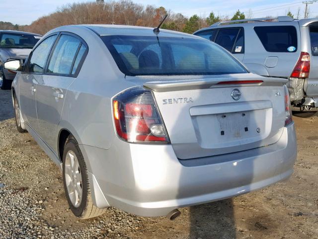 3N1AB6AP3CL772872 - 2012 NISSAN SENTRA 2.0 SILVER photo 3