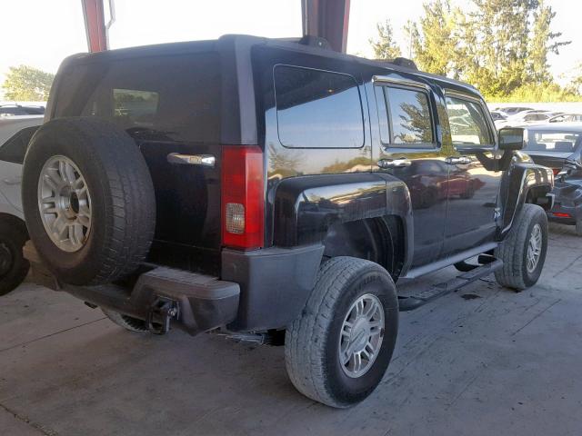 5GTDN13E578180418 - 2007 HUMMER H3 BLACK photo 4