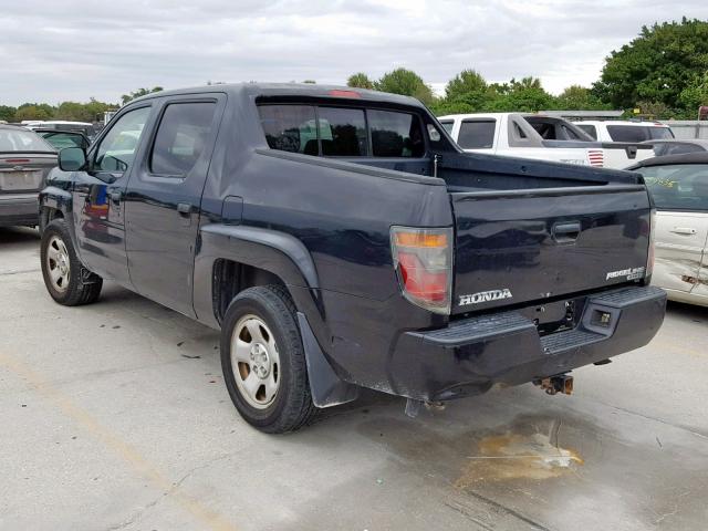 2HJYK16246H568263 - 2006 HONDA RIDGELINE BLACK photo 3