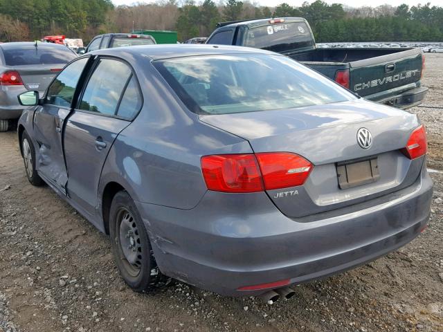 3VW2K7AJ6DM402480 - 2013 VOLKSWAGEN JETTA BASE Մոխրագույն լուսանկար 3