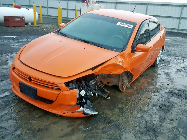 1C3CDFBH0DD267097 - 2013 DODGE DART SXT ORANGE photo 2