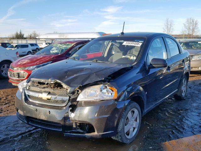 KL1TD56E99B608772 - 2009 CHEVROLET AVEO LS BLACK photo 2