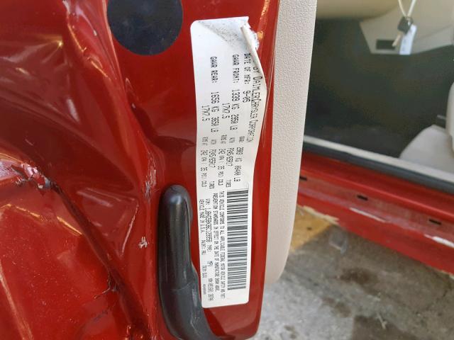 1J8HG58N36C129958 - 2006 JEEP COMMANDER RED photo 10