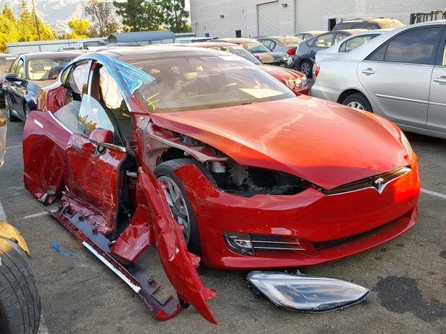 5YJSA1E27HF189734 - 2017 TESLA MODEL S RED photo 1