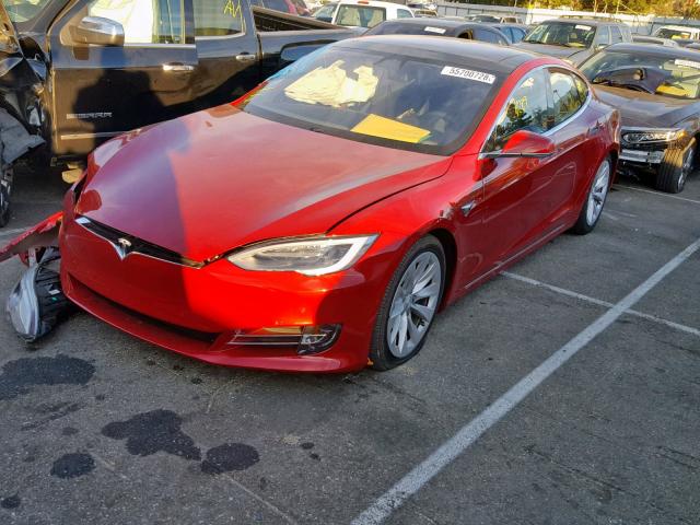 5YJSA1E27HF189734 - 2017 TESLA MODEL S RED photo 2