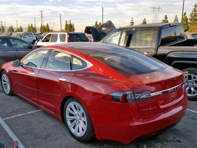 5YJSA1E27HF189734 - 2017 TESLA MODEL S RED photo 3