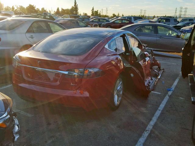 5YJSA1E27HF189734 - 2017 TESLA MODEL S RED photo 4