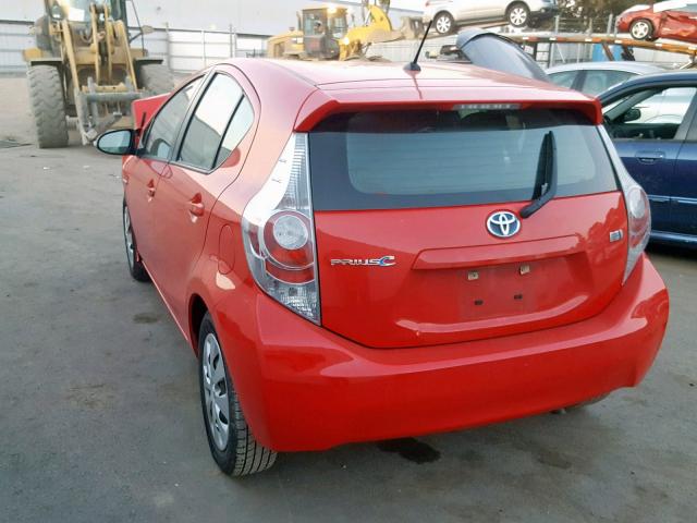 JTDKDTB32E1083275 - 2014 TOYOTA PRIUS C RED photo 3