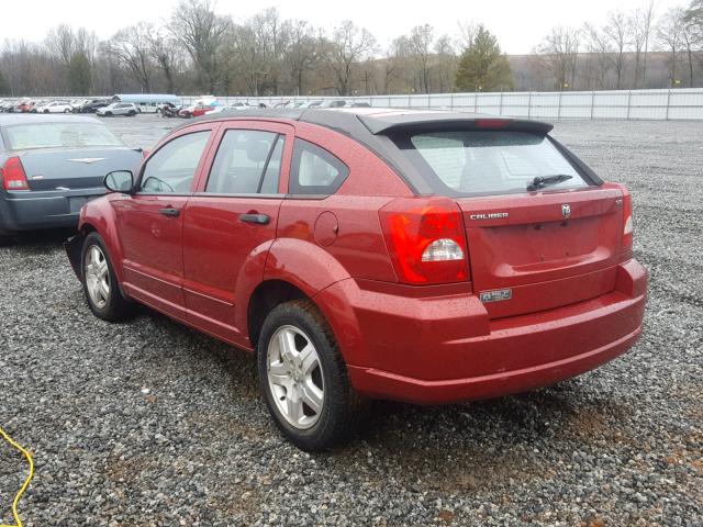 1B3HB48B77D235834 - 2007 DODGE CALIBER SX RED photo 3