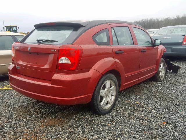 1B3HB48B77D235834 - 2007 DODGE CALIBER SX RED photo 4