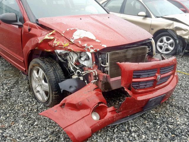 1B3HB48B77D235834 - 2007 DODGE CALIBER SX RED photo 9