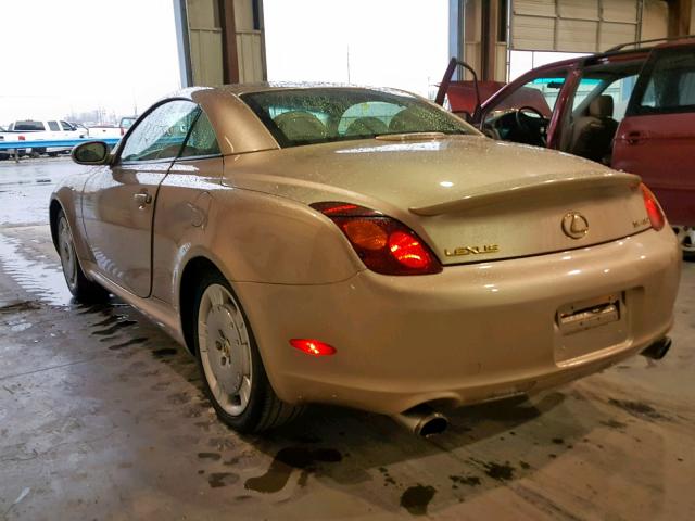 JTHFN48Y720030756 - 2002 LEXUS SC 430 GOLD photo 3