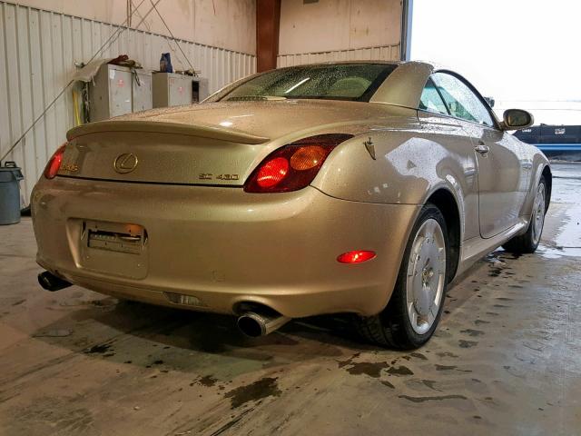 JTHFN48Y720030756 - 2002 LEXUS SC 430 GOLD photo 4