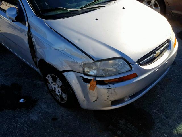 KL1TD666X7B702087 - 2007 CHEVROLET AVEO BASE ვერცხლისფერი ფოტო 9