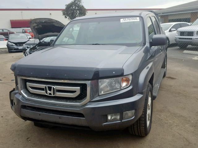 5FPYK1F5XAB009692 - 2010 HONDA RIDGELINE GRAY photo 2