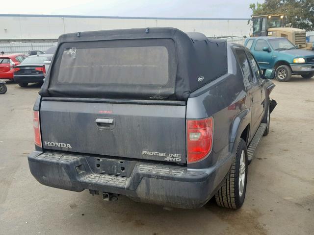 5FPYK1F5XAB009692 - 2010 HONDA RIDGELINE GRAY photo 4