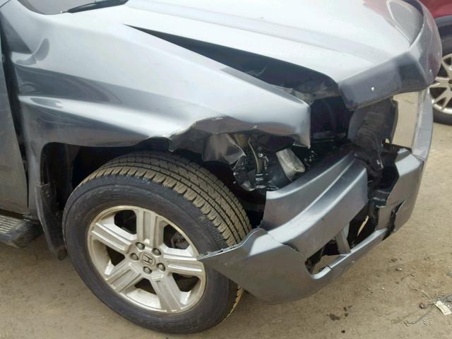 5FPYK1F5XAB009692 - 2010 HONDA RIDGELINE GRAY photo 9