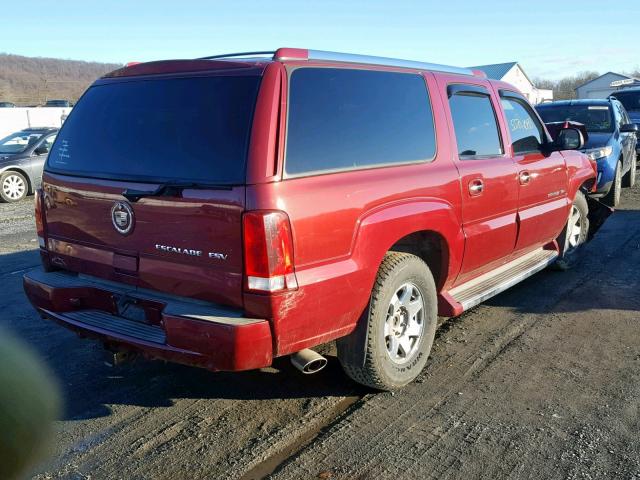 3GYFK66N84G197313 - 2004 CADILLAC ESCALADE E RED photo 4