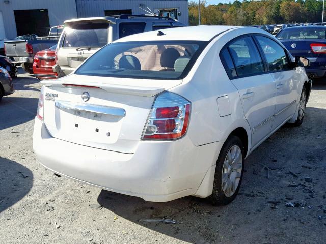 3N1AB6AP0CL685186 - 2012 NISSAN SENTRA 2.0 WHITE photo 4