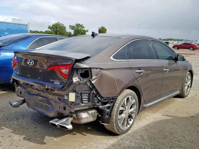 5NPE34ABXFH235411 - 2015 HYUNDAI SONATA SPO BROWN photo 4