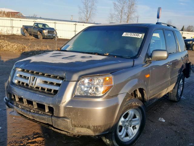 5FNYF18228B009020 - 2008 HONDA PILOT VP GRAY photo 2