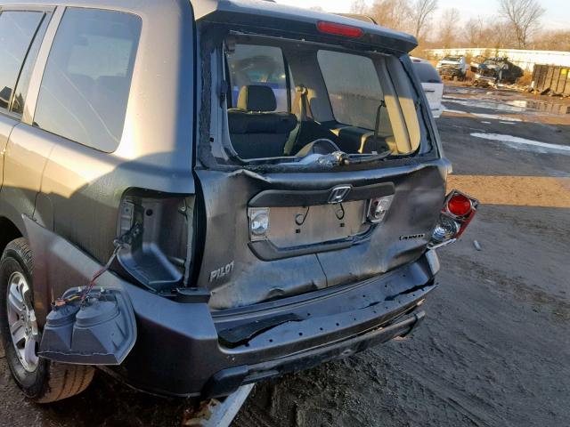 5FNYF18228B009020 - 2008 HONDA PILOT VP GRAY photo 9