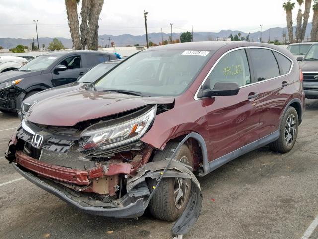 2HKRM3H43GH554425 - 2016 HONDA CR-V SE MAROON photo 2