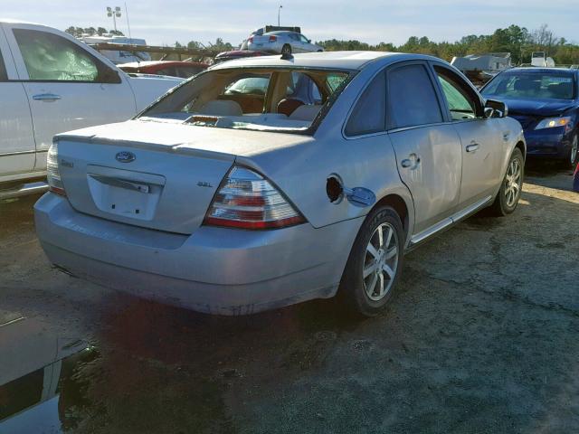 1FAHP24W68G108026 - 2008 FORD TAURUS SEL SILVER photo 4