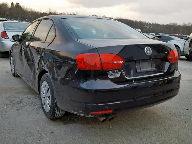 3VW2K7AJ7EM217338 - 2014 VOLKSWAGEN JETTA BASE BLACK photo 3