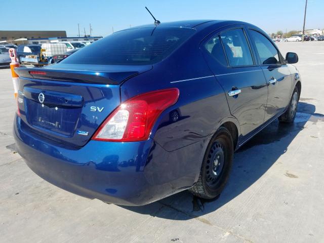 3N1CN7AP4EL822008 - 2014 NISSAN VERSA S BLUE photo 4